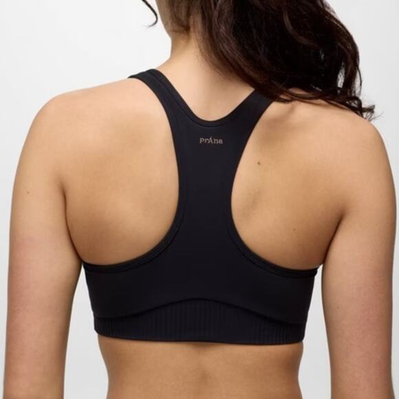 Prana Luxara Salutations Bra Womens L Black Limited Edition Scoop Neck Racerback - Picture 4 of 10